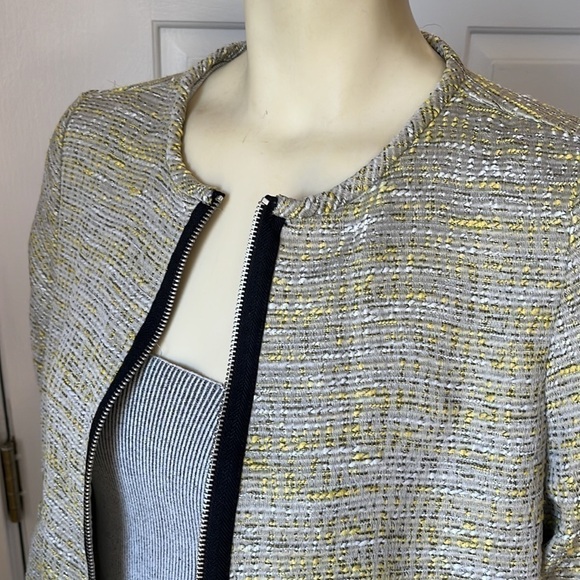 Rachel Roy Set Gray Ribbed Tank w/ Tweed Skirt Dress & Zip Up Tweed Jacket S - Picture 6 of 16